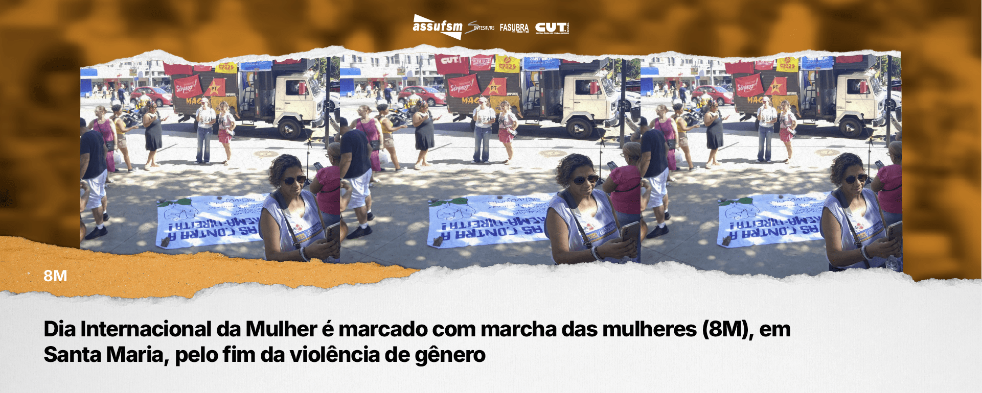 Dia Internacional da Mulher é marcado com marcha das mulheres (8M), em Santa Maria, pelo fim da violência de gênero