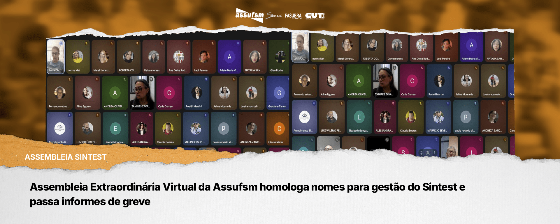 Assembleia Extraordinária Virtual da Assufsm homologa nomes para gestão do Sintest e passa informes de greve