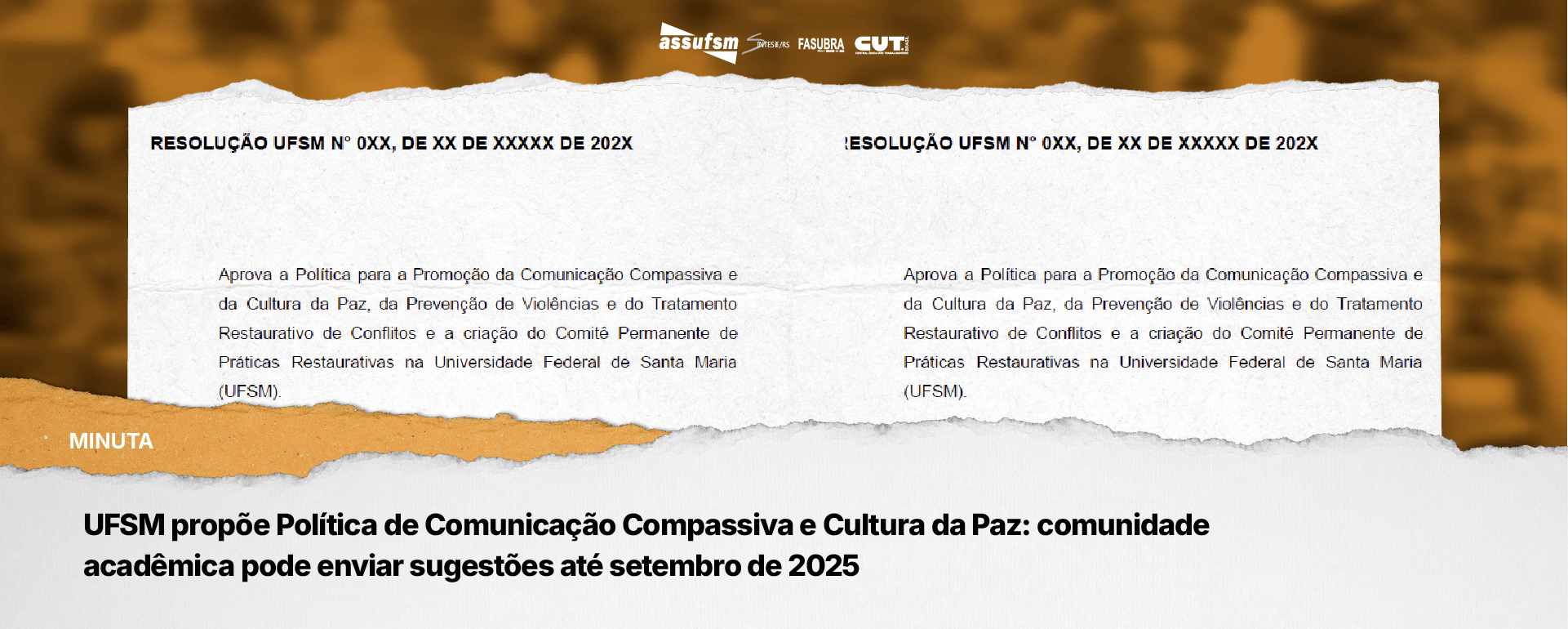 UFSM propõe Política de Comunicação Compassiva e Cultura da Paz: comunidade acadêmica pode enviar sugestões até setembro de 2025