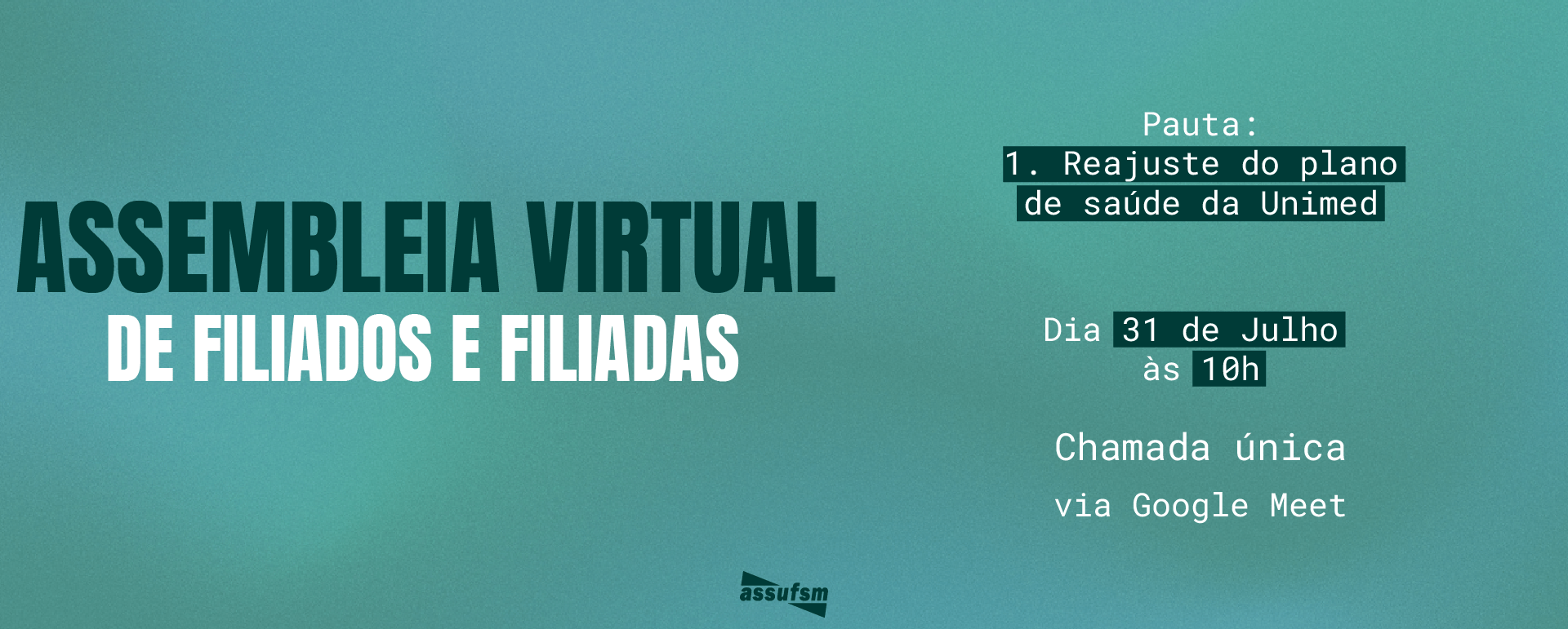 Assembleia Virtual vai debater Reajuste da Unimed, na próxima segunda-feira (31)