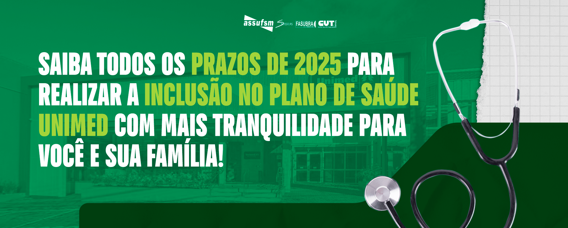 Atente-se aos prazos para adesão e inclusão ao plano de saúde Unimed em 2025