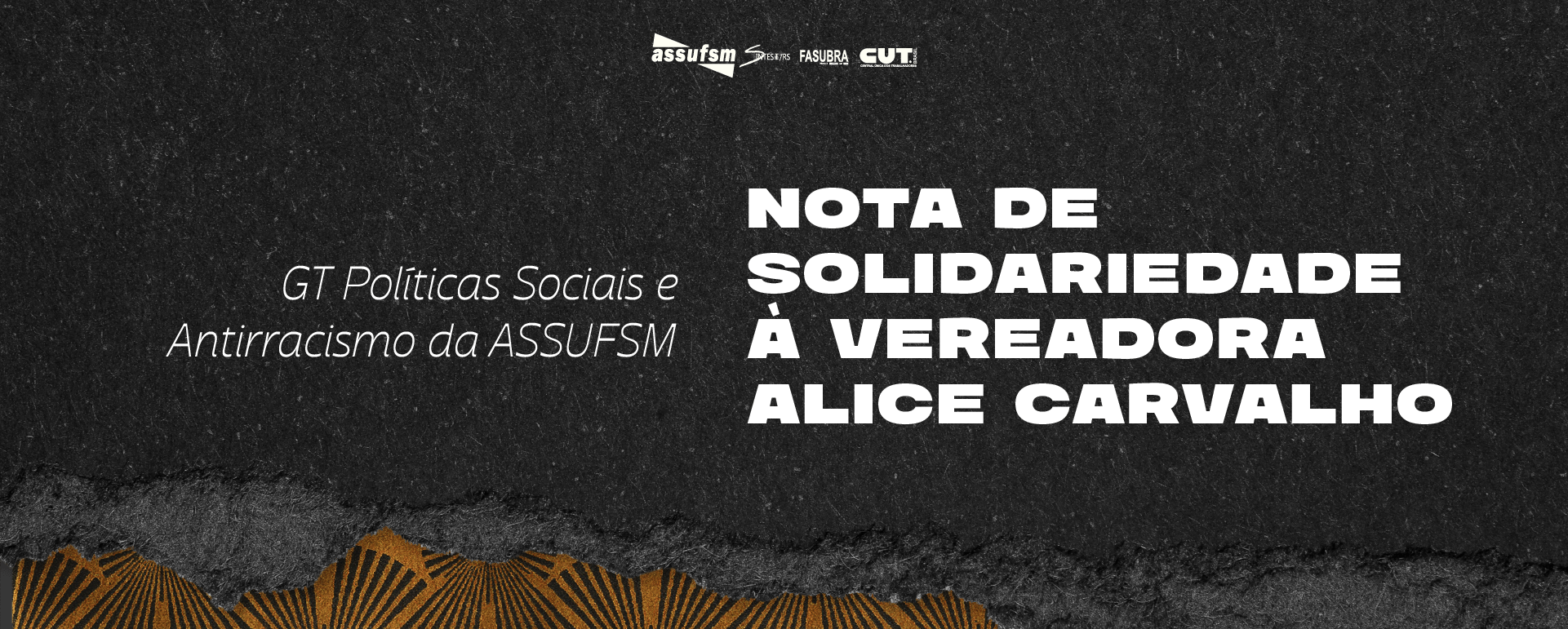 GT Políticas Sociais e Antirracistas da Assufsm faz nota de solidariedade à vereadora Alice Carvalho (PSOL)