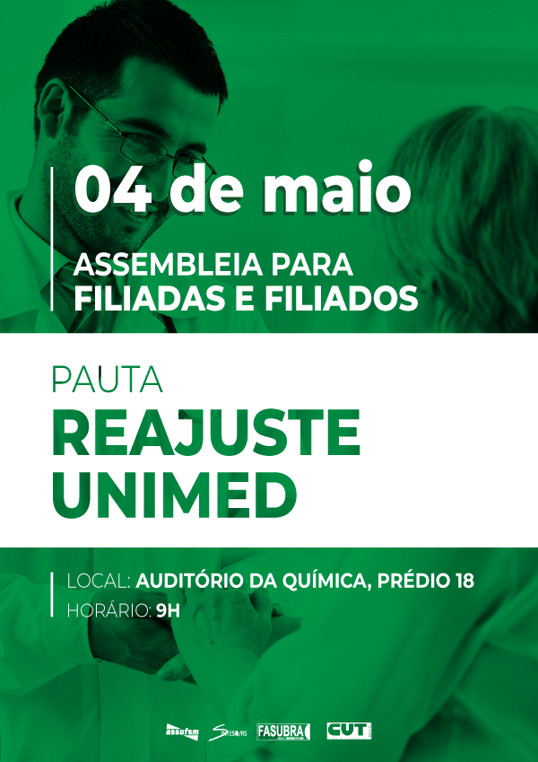 Assembleia de filiados (as) irá debater reajuste da Unimed