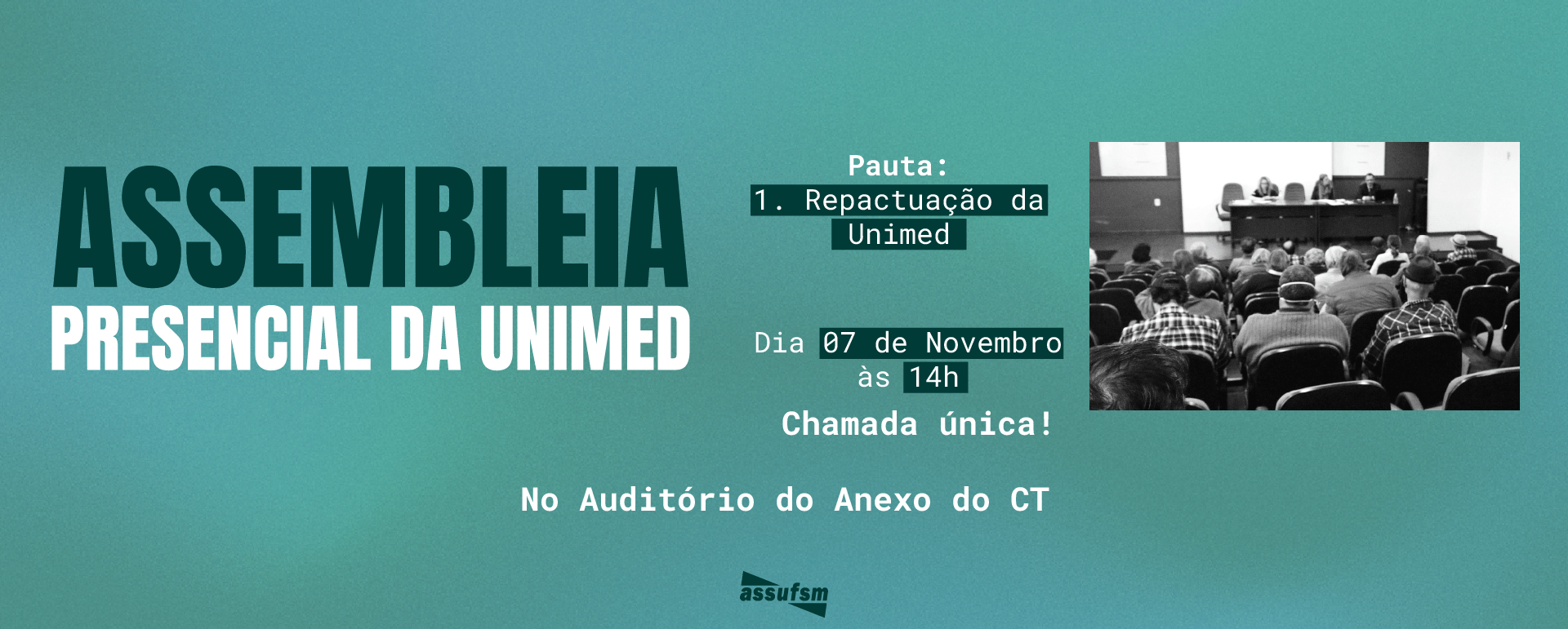 Assembleia Geral de Repactuação da UNIMED ocorre na próxima Segunda-Feira (07)