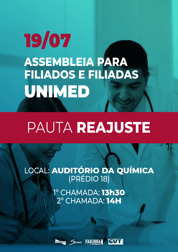 Assembleia de filiados (as) debaterá reajuste da Unimed