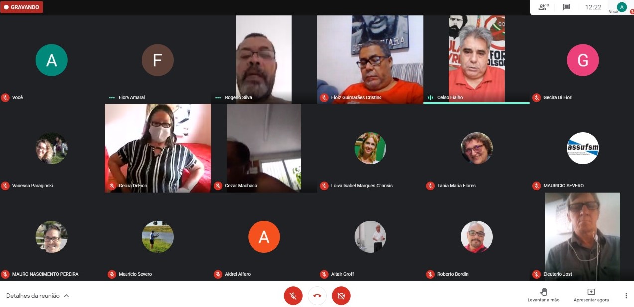 Assembleia retira delegados(as) para Plenária Virtual da FASUBRA e encaminha a retirada para  Comissão Eleitoral de Coordenação da Assufsm