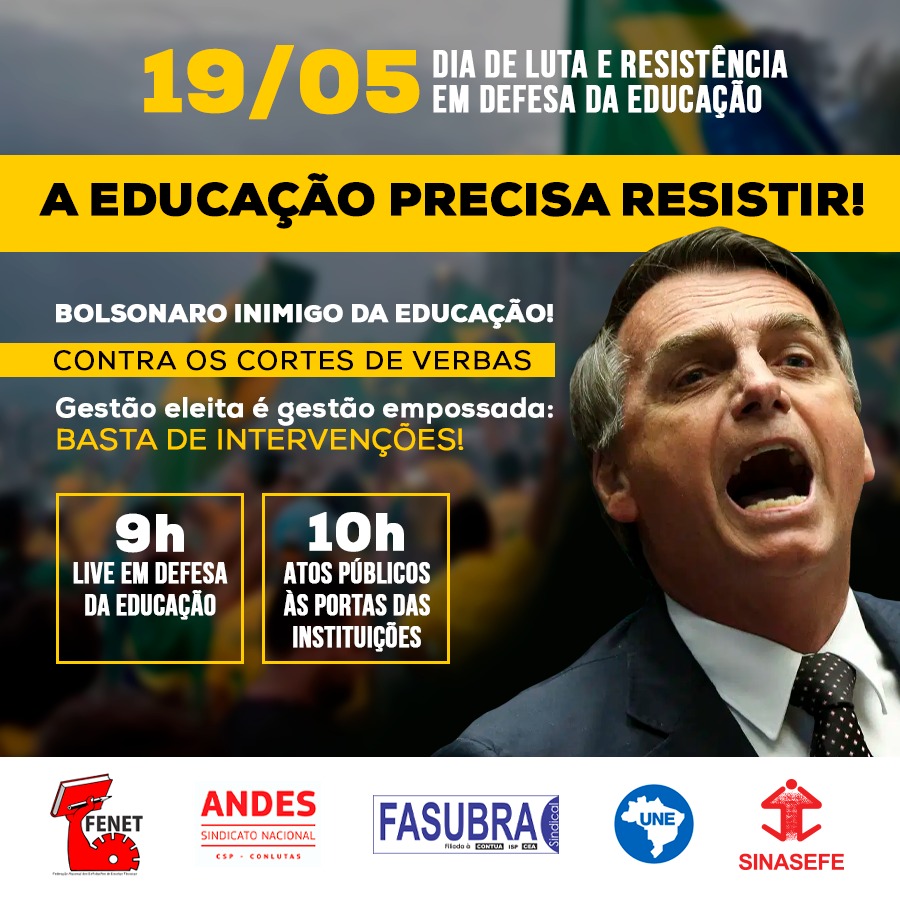 FASUBRA: 19/5 – Dia de Luta e Resistência em Defesa da Educação
