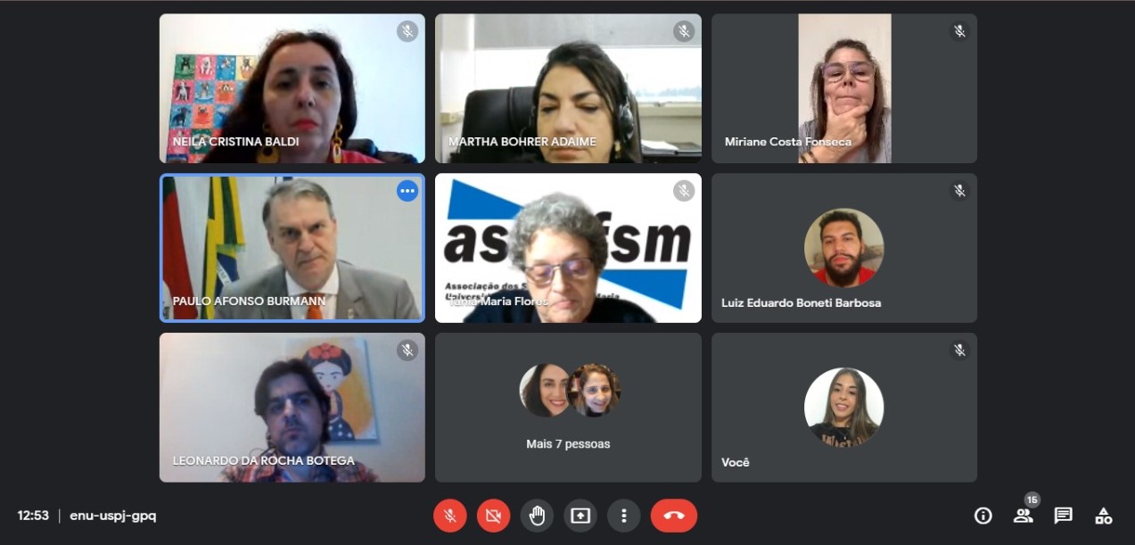 Entidades da UFSM se reúnem com o reitor da UFSM para debaterem sobre o retorno presencial