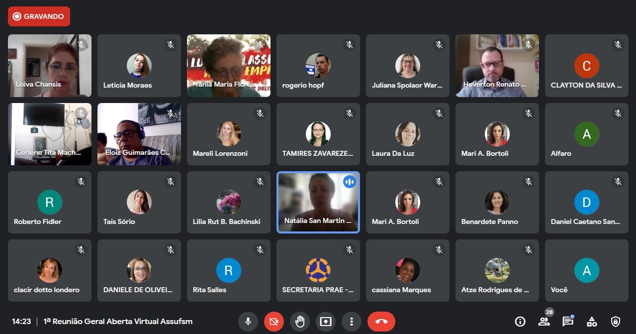 1ª Reunião Geral Aberta Online da Assufsm debate temas de interesse da categoria