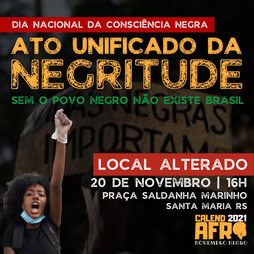 Ato Unificado da Negritude será no dia 20 em Santa Maria