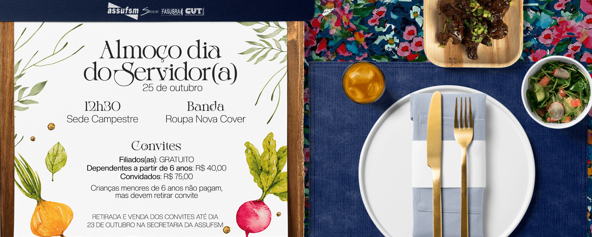 Assufsm promove almoço dançante do(a) Servidor(a) Público(a): ingressos podem ser retirados na Secretaria até dia 23 de outubro
