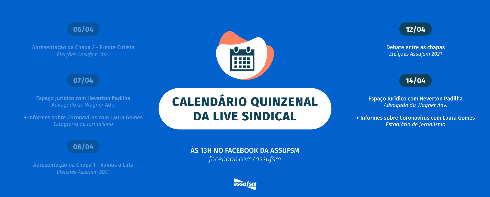 Confira o calendário da Live Sindical para a próxima semana