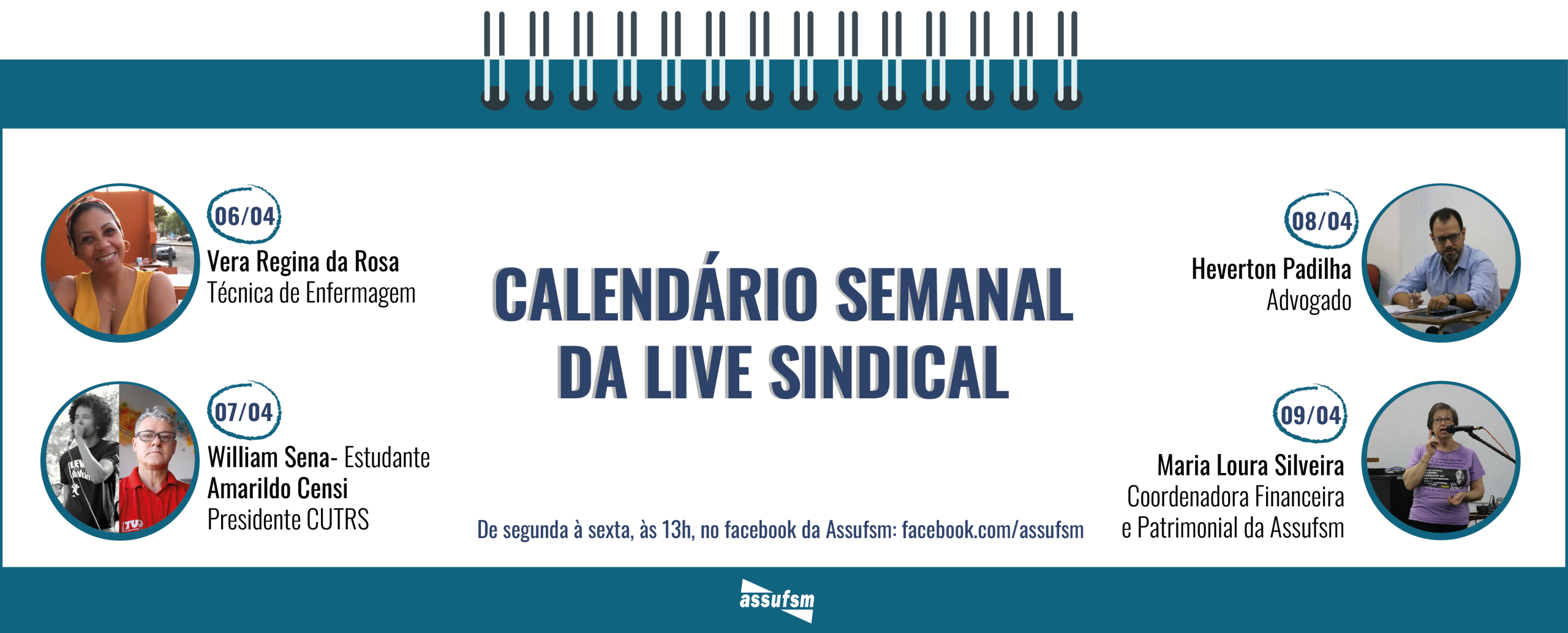 Confira a programação da Live Sindical Assufsm para a próxima semana