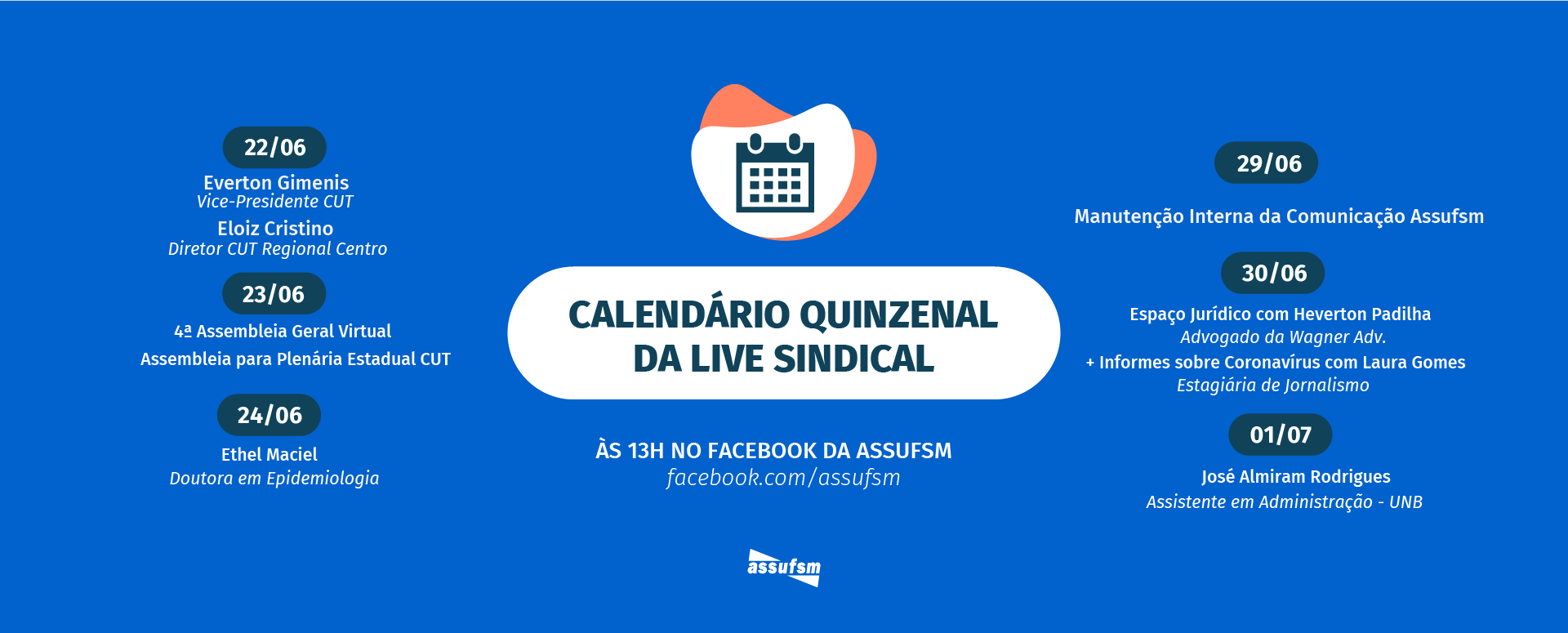 Confira o calendário das Lives Sindicais para as próximas semanas
