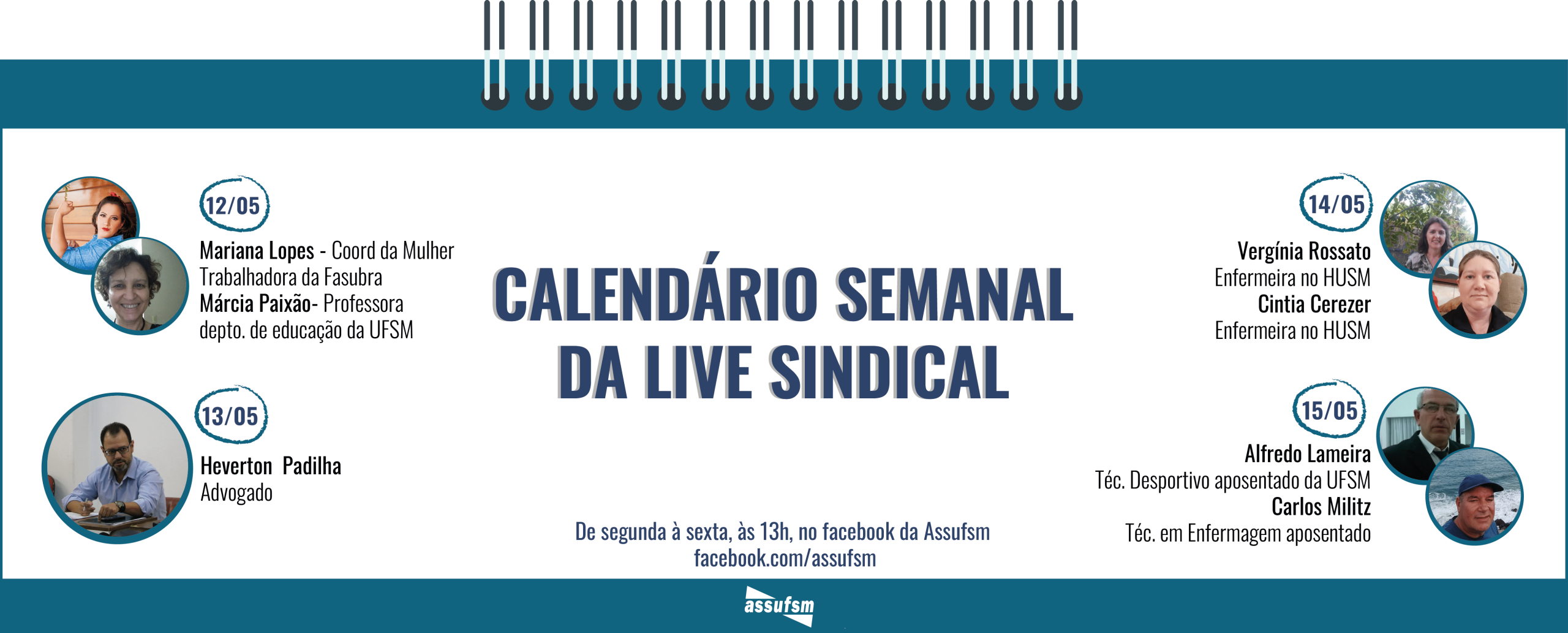 Confira a agenda de entrevistas da Live Sindical da Assufsm