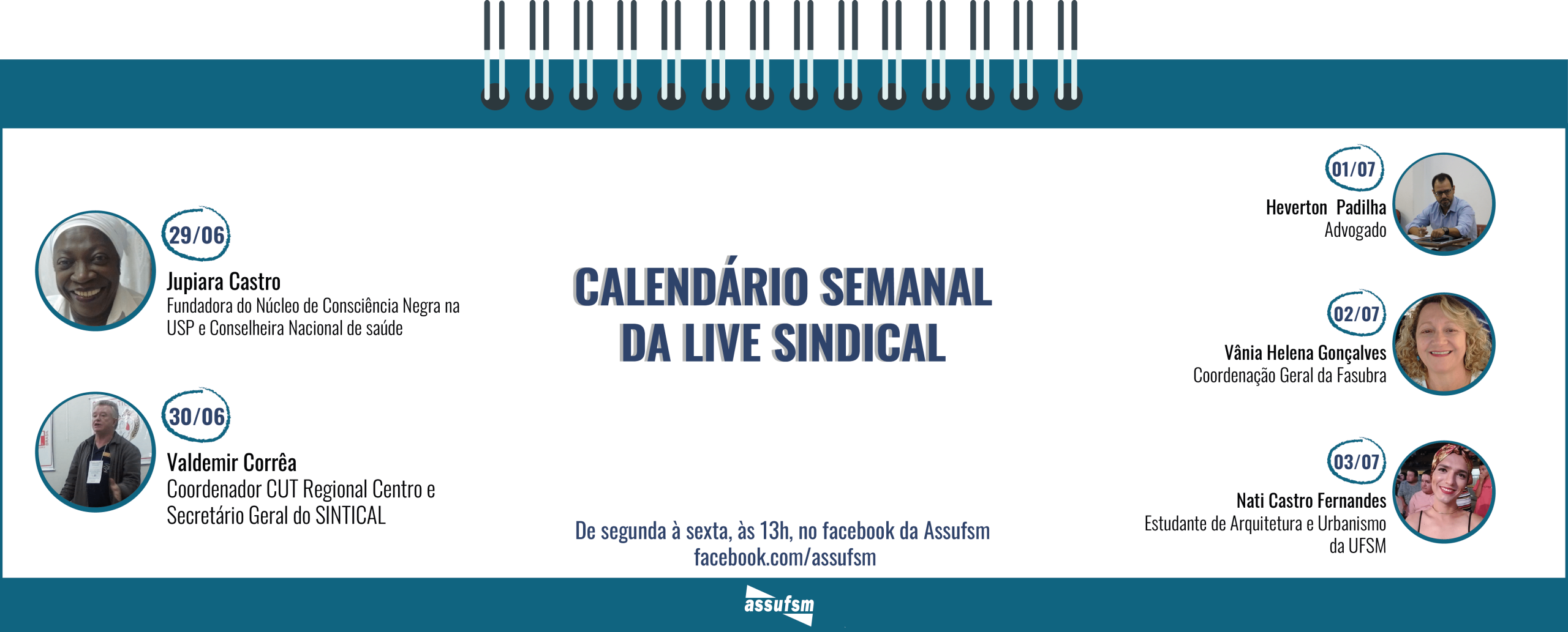 Confira a programação da Live Sindical da Assufsm