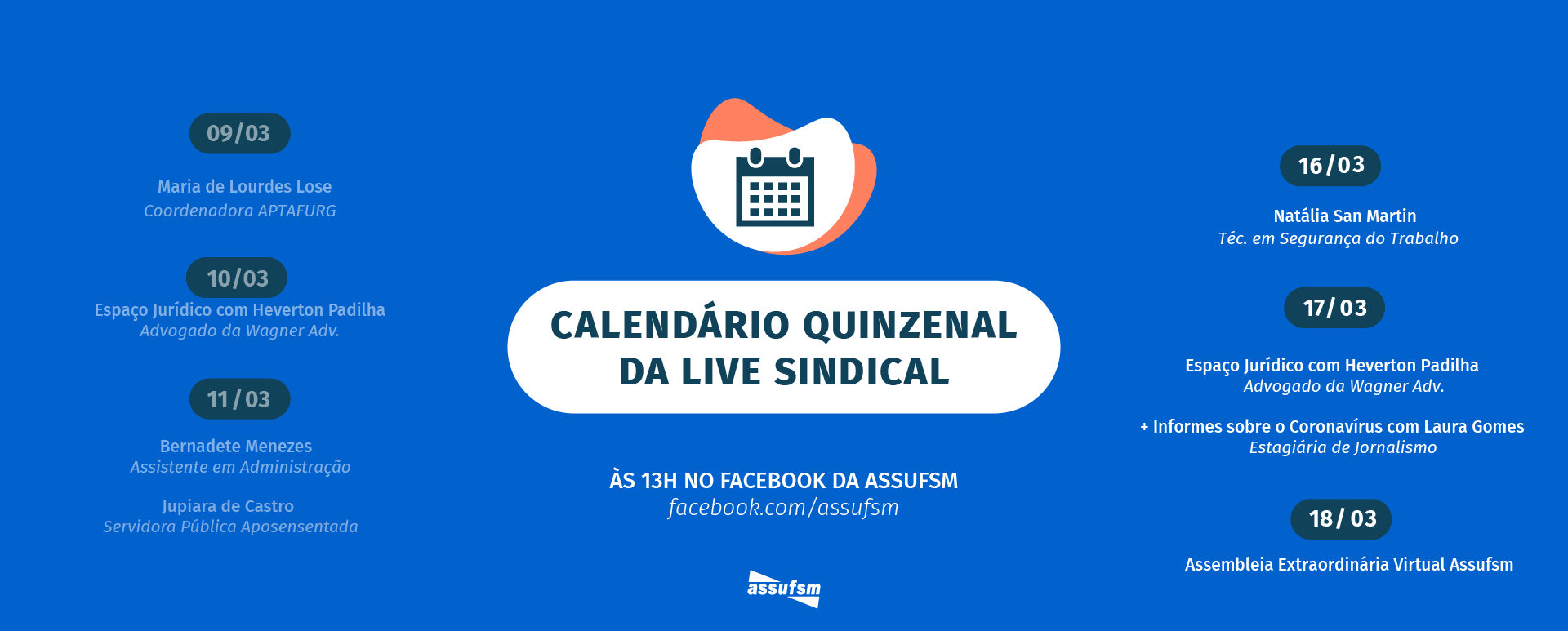 Confira o calendário de Lives Sindicais para a próxima semana
