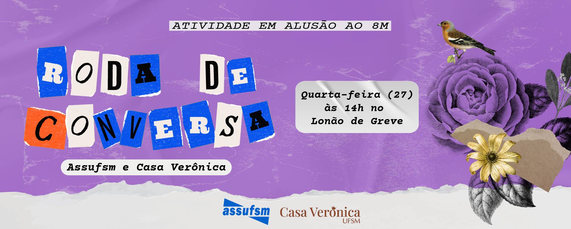 Roda de conversa na Casa Verônica dia 27 de março
