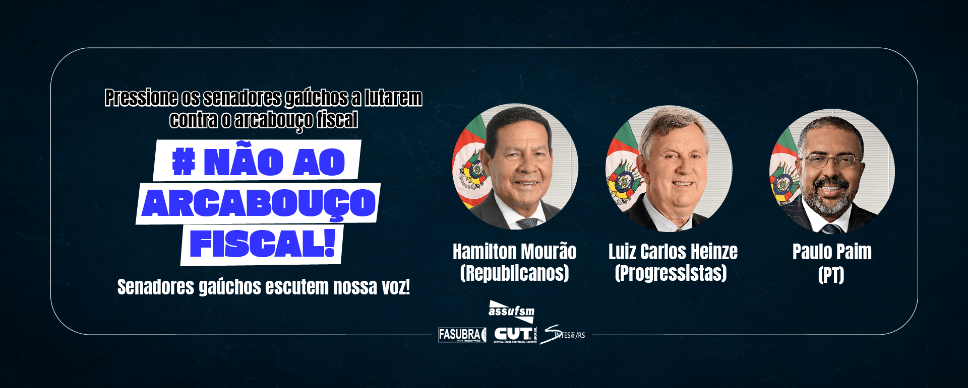 Pressione os senadores gaúchos contra o Arcabouço Fiscal