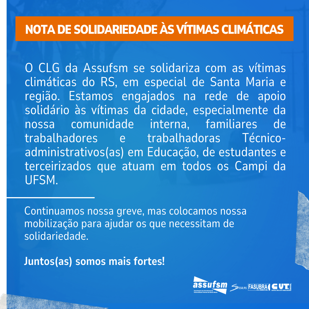 CLG lança nota de solidariedade às vítimas da emergência climática no RS