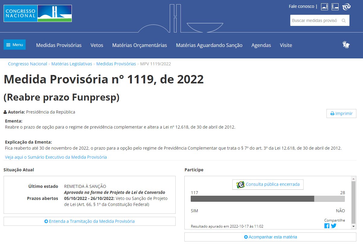 Senado aprova MP da Previdência Complementar para servidores(as) e TAEs tem até o dia 30 de novembro para decidirem sobre a adesão ou não à Funpresp