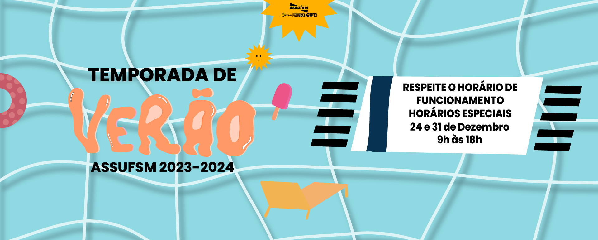 Temporada de Verão Assufsm: atente-se para os horários da sede no feriado de Natal e Ano Novo