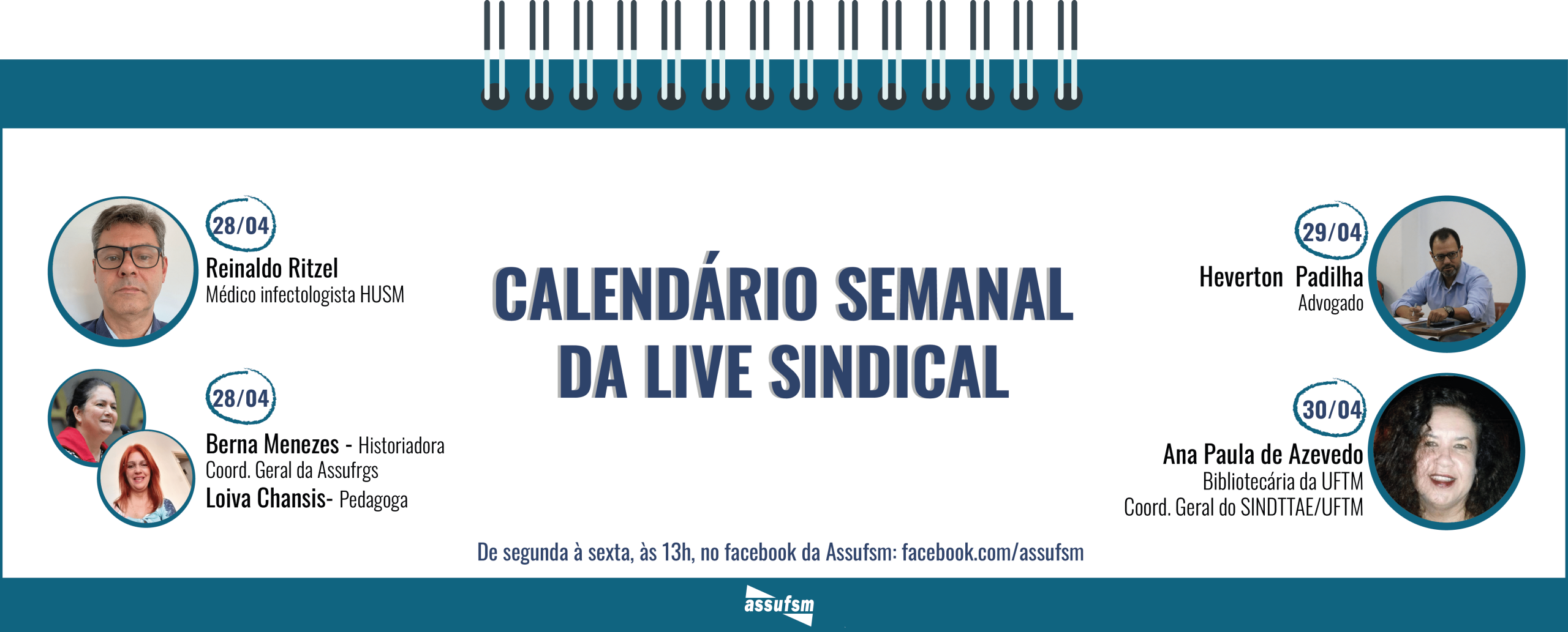Confira a agenda da Live Sindical da Assufsm