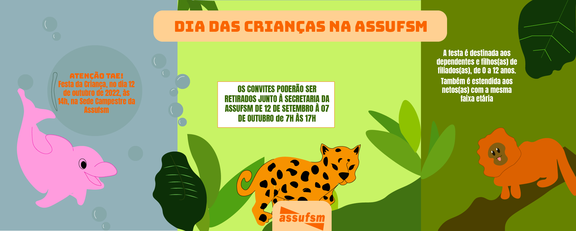 Dia das Crianças na Assufsm: garanta os convites para a festa na Sede Campestre, a partir de 12 de setembro