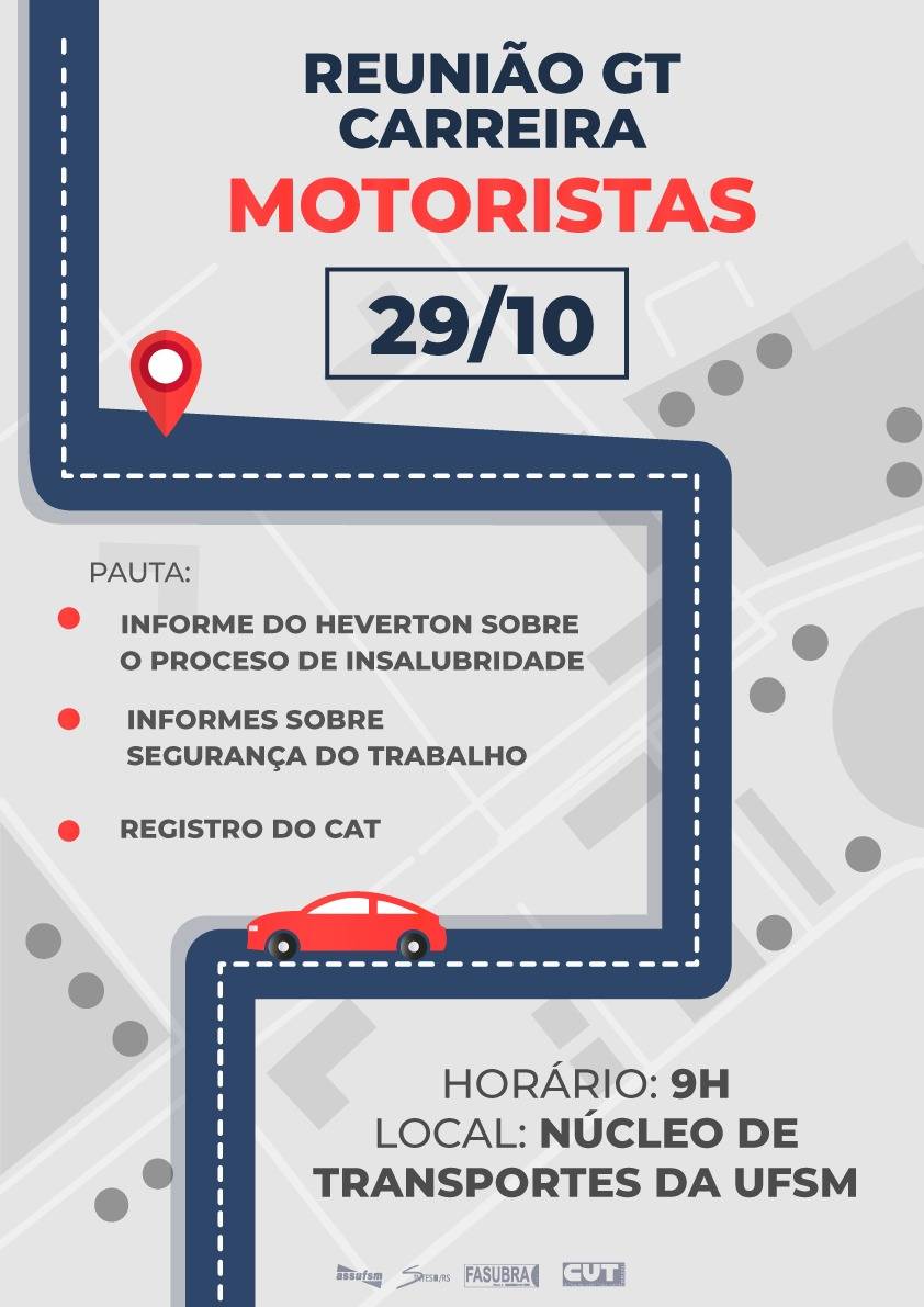 GT Carreira com Motoristas se reúne na segunda-feira (29)