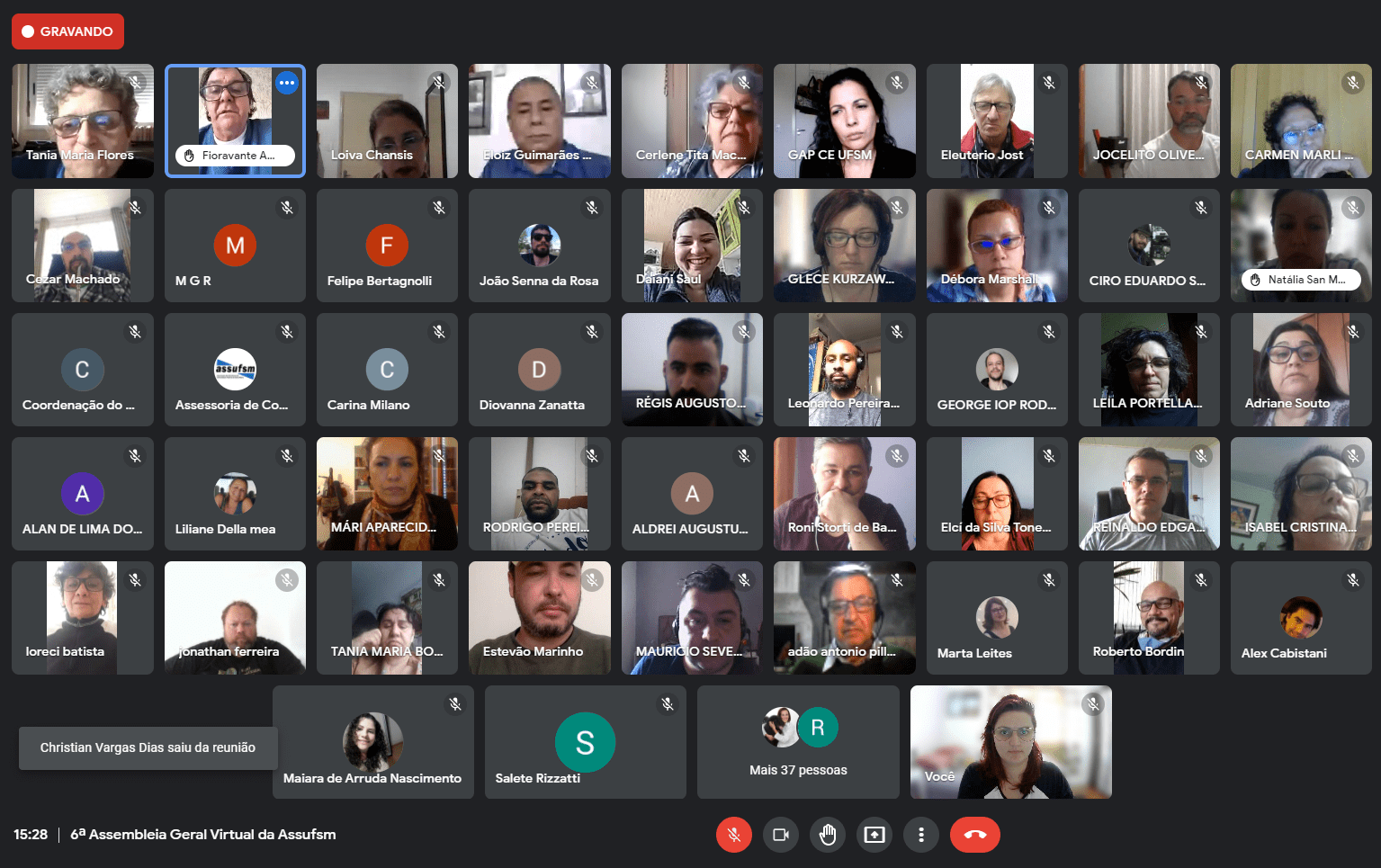TAEs votam contra ao retorno ao trabalho presencial na UFSM em Assembleia Geral Virtual