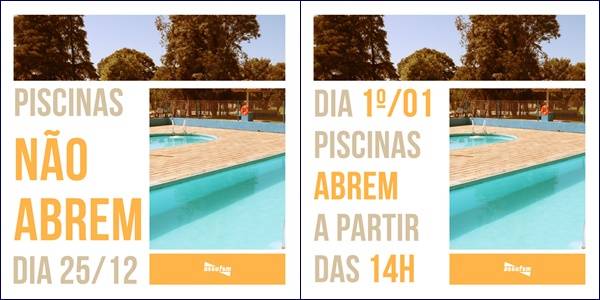 Saiba como funcionarão as piscinas no Natal e Ano Novo