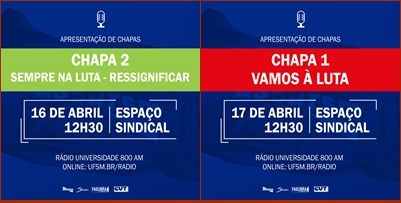 Eleições 2018 Assufsm: Apresentação de Chapas no Espaço Sindical