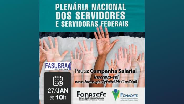 FONASEFE realiza Plenária Nacional por reajuste salarial no dia 27 de janeiro