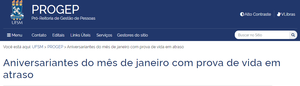 PROGEP Informa: Aniversariantes do mês de janeiro com prova de vida em atraso tem até dia 14 de abril para regularizar situação