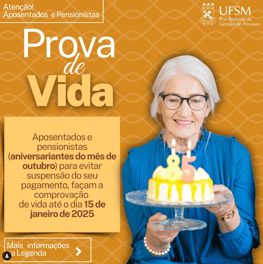 Aniversariantes do mês de outubro com prova de vida em atraso devem regularizar situação até o dia 15 de janeiro