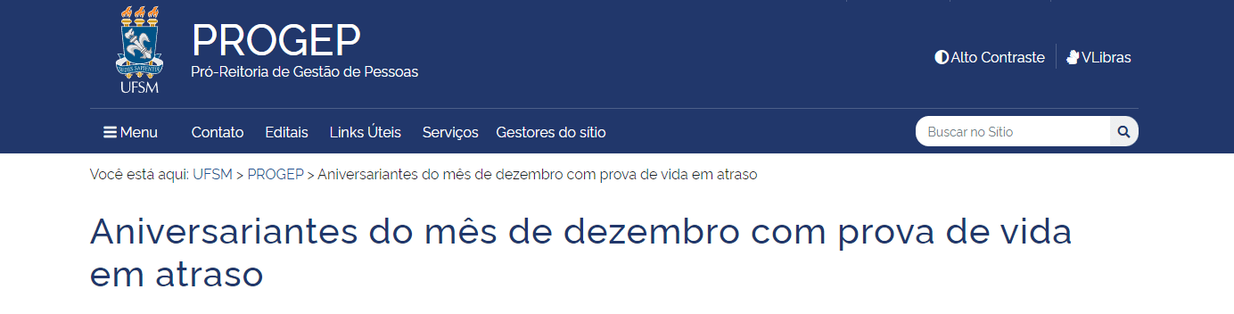 PROVA DE VIDA UFSM: Aniversariantes de dezembro com prova de vida atrasada podem perder benefício