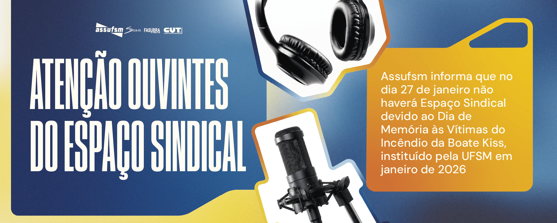 Não haverá Espaço Sindical, na 800AM, no dia 27 de janeiro