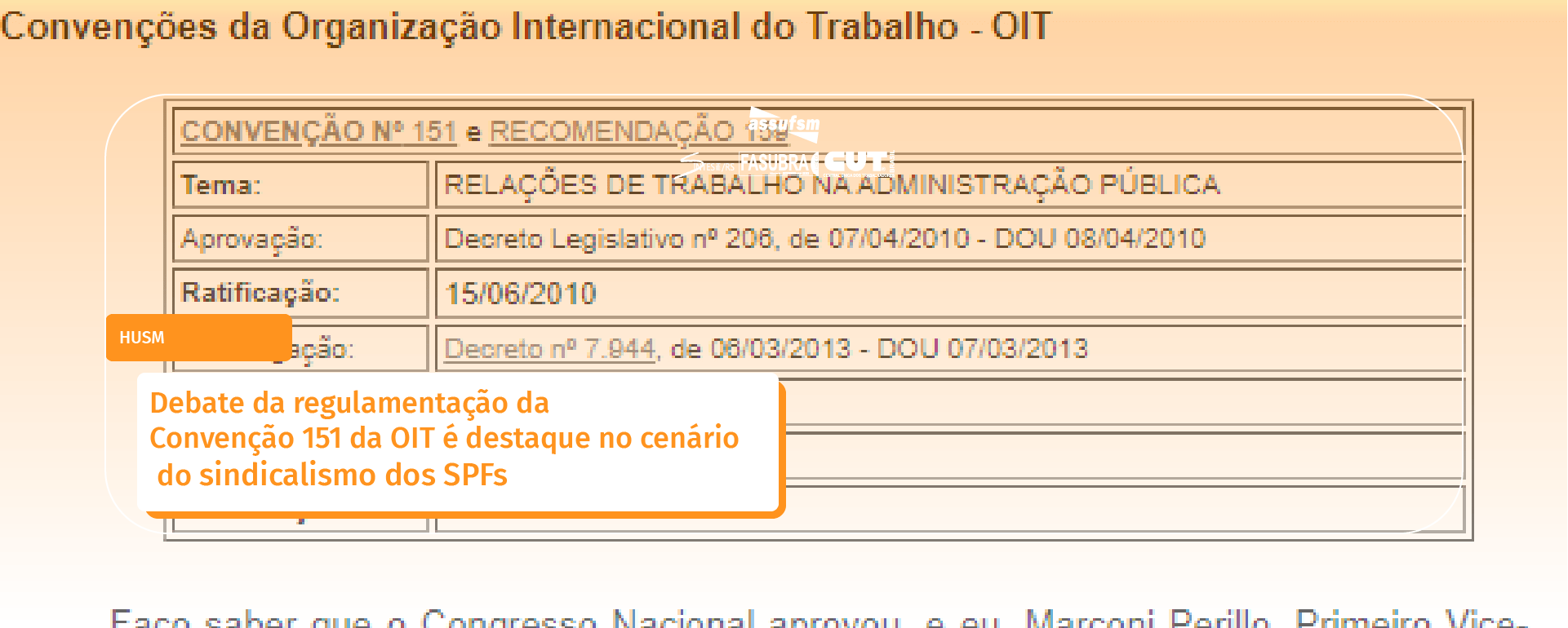Debate da regulamentação da Convenção 151 da OIT é destaque no cenário do sindicalismo dos servidores públicos federais