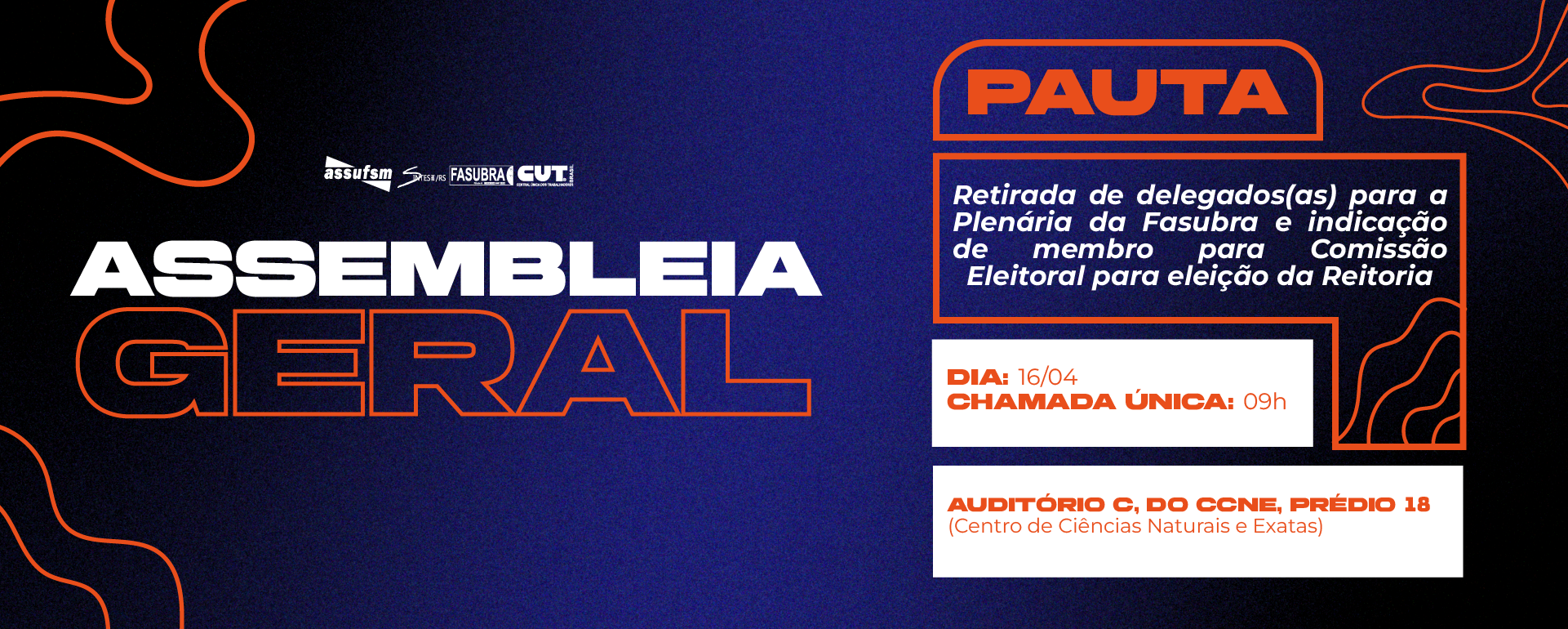Assufsm chama para Assembleia Geral na próxima quarta (16)