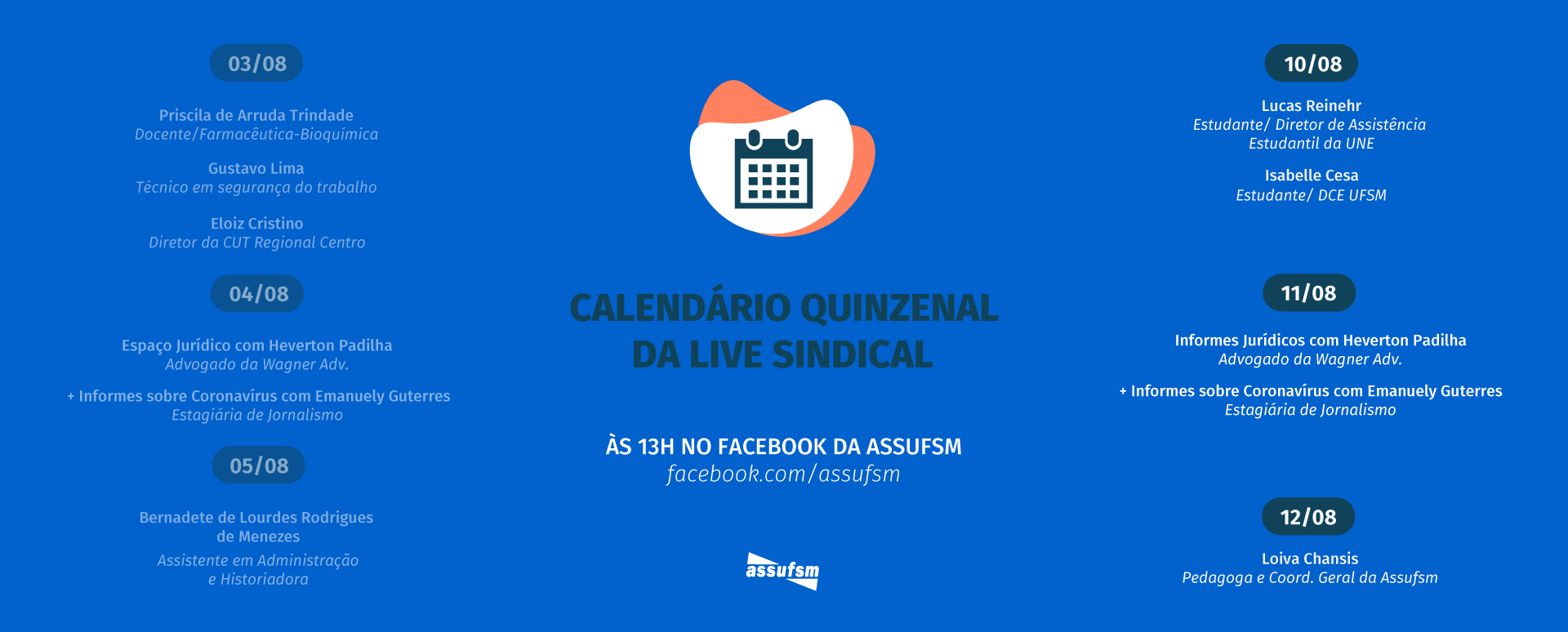 Confira o calendário das Lives Sindicais para a próxima semana