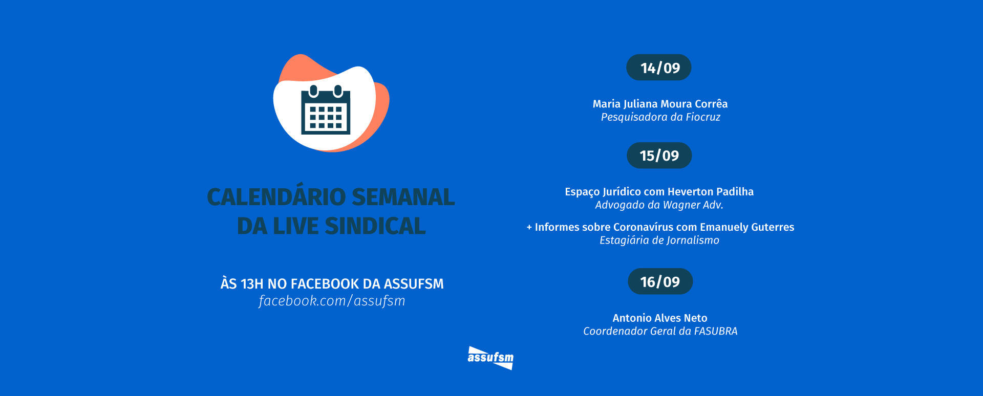 Confira o calendário de Lives para os próximos dias