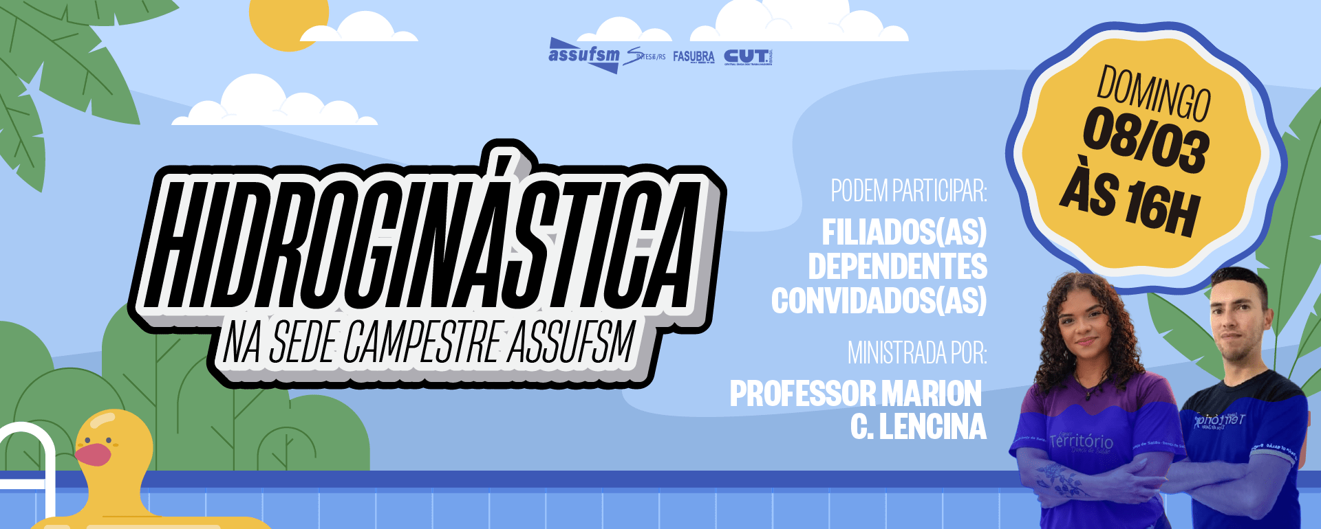 Domingo (08) tem hidroginástica na Sede Campestre