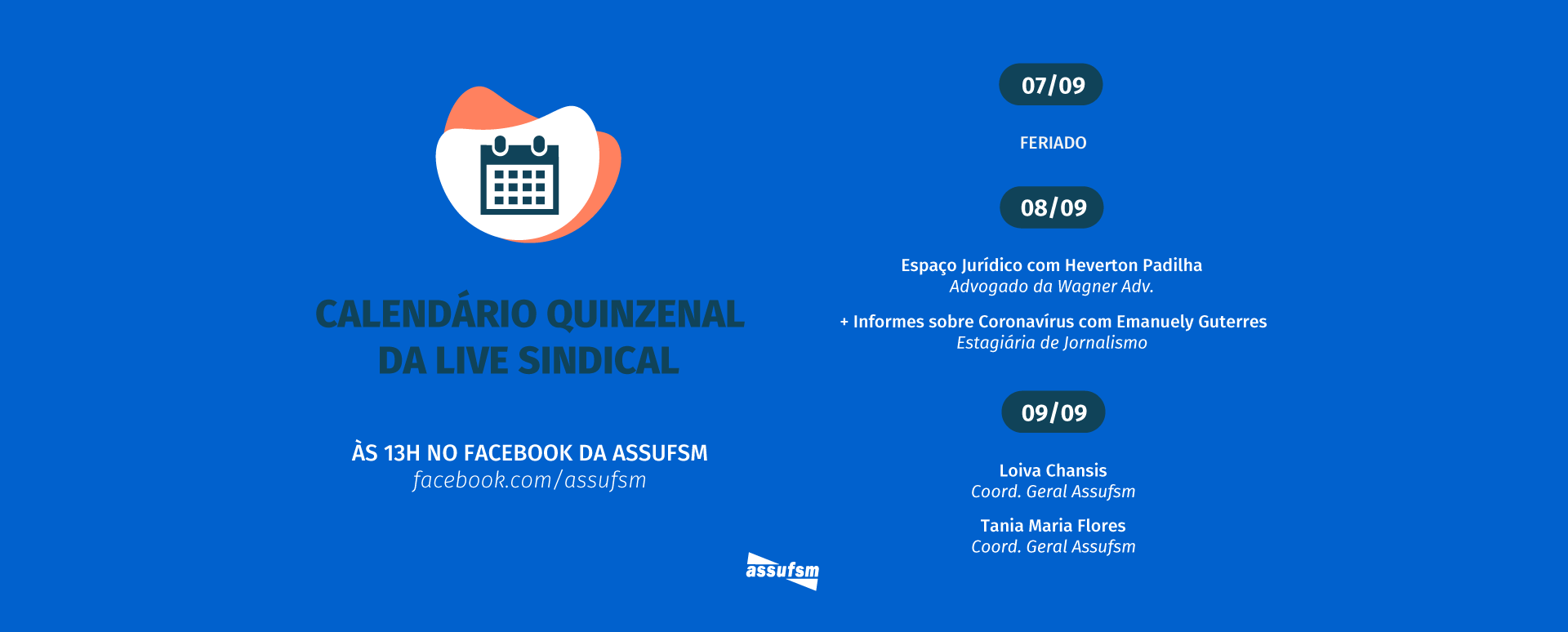 Confira o calendário de Lives para os próximos dias