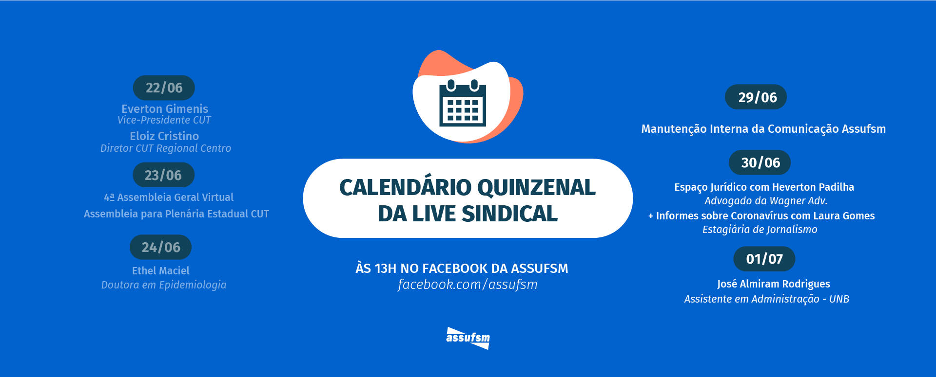 Confira o calendário das Lives Sindicais para a próxima semana
