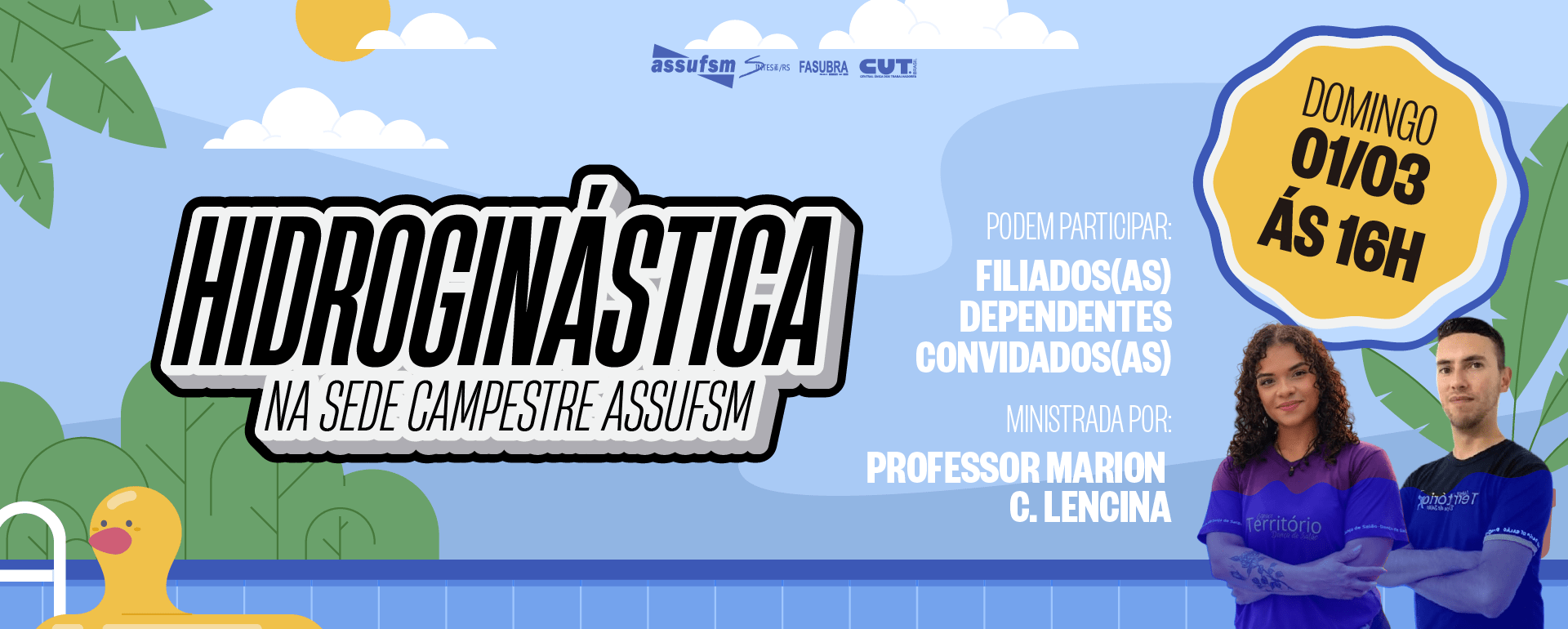 Domingo (03/01) tem hidroginástica na Sede Campestre