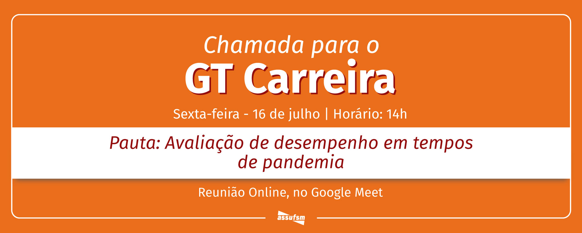  GT Carreira será retomado virtualmente amanhã (16)