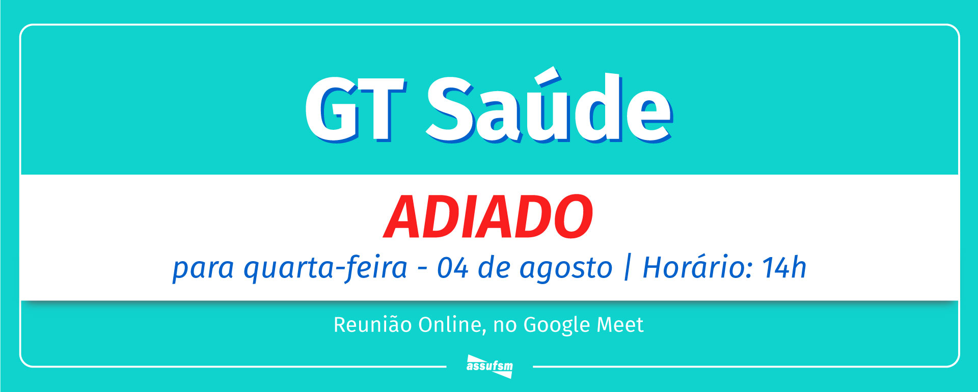 GT Saúde é adiado para 4 de agosto