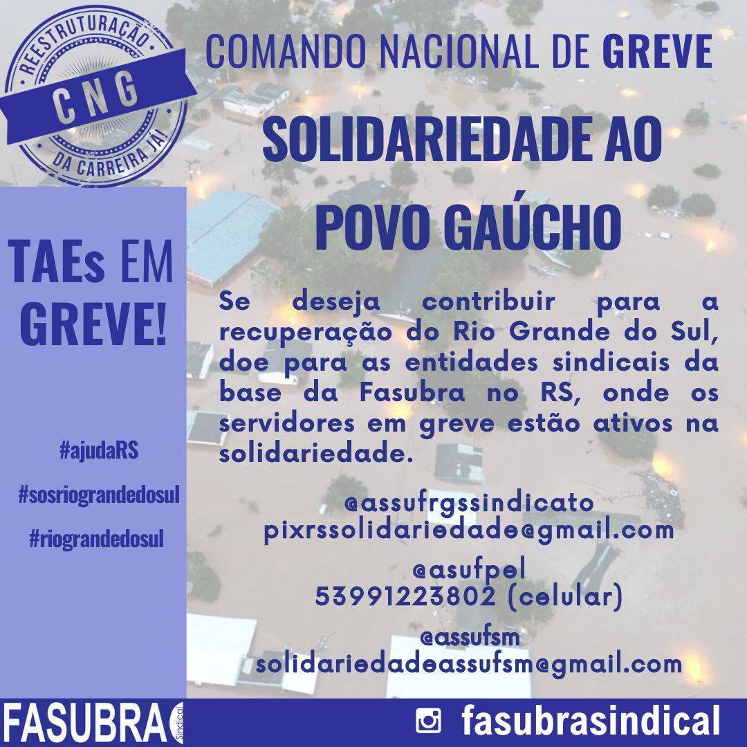 Solidariedade ao povo gaúcho