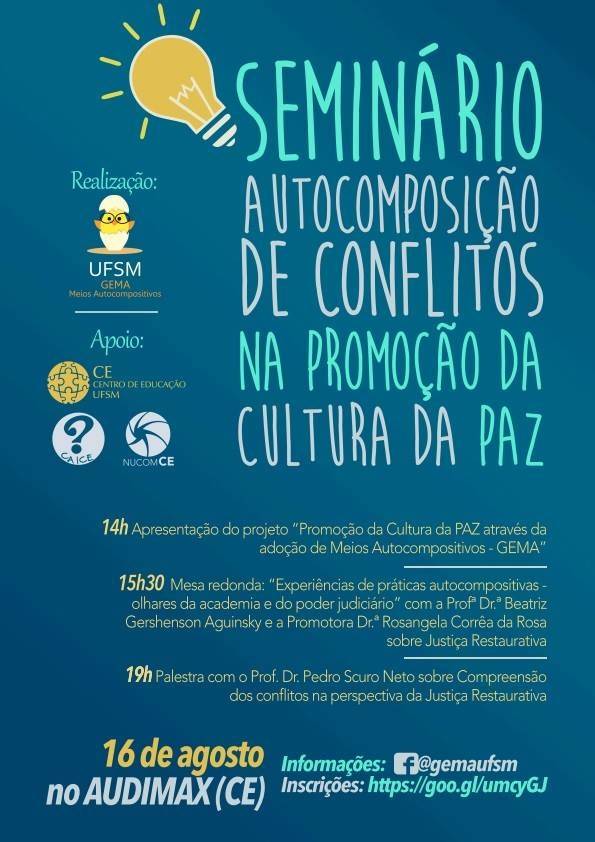 Assufsm é colaboradora de Seminário sobre cultura da paz